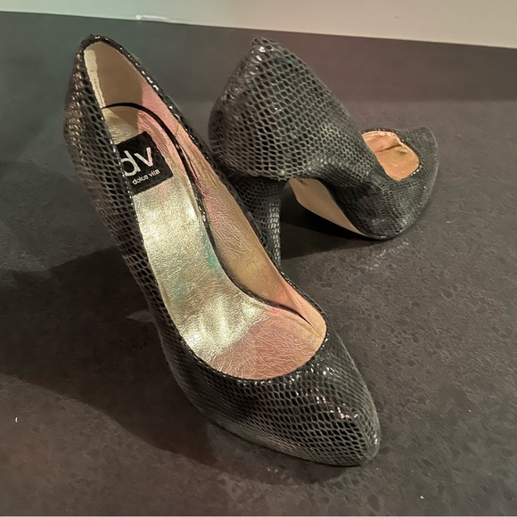 Blue black heels with glitter. - Picture 2 of 4